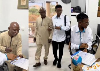 “This is the kind of support every child needs from their parents”- Heartwarming moment father escorts daughter to first day of new job