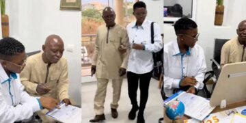 “This is the kind of support every child needs from their parents”- Heartwarming moment father escorts daughter to first day of new job