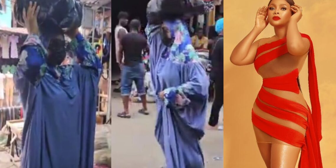 “It’s not easy to be a celebrity”-  Moment Actress Bimbo Ademoye Goes to the Lagos Market in disguise, video trends