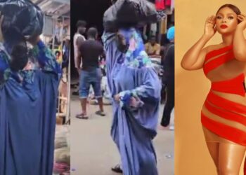“It’s not easy to be a celebrity”-  Moment Actress Bimbo Ademoye Goes to the Lagos Market in disguise, video trends